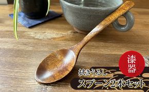 169-49-001　漆器　拭きうるし スプーン2本セット【 食器 茨城県 日立市 】