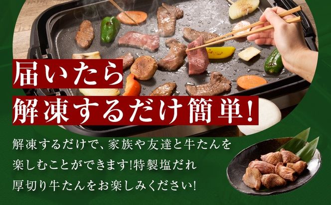 015B397 厚切り牛タン 900g 秘伝の塩だれ【300g×3P 牛肉 牛タン 牛たん 厚切り牛タン 焼肉 BBQ キャンプ アウトドア 焼くだけ 訳あり サイズ不揃い 小分け】