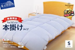 【数量限定】 羽毛布団 シングル 本掛け ライトグレー ちょうどいい 羽毛量1.2㎏ 掛け布団 ふとん 寝具 羽毛布団 掛けふとん 布団 羽毛ふとん 収納バッグ すぐ届く 最短3日発送 最短発送 最速発送 スピード発送 年内発送 山梨 富士吉田