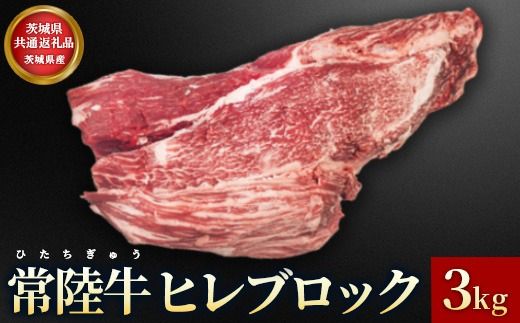 【茨城県共通返礼品】茨城県産【常陸牛】ヒレブロック3kg
