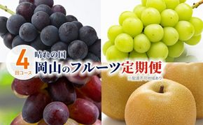 ぶどう 梨 定期便 2026年 先行予約 晴れの国 岡山 の フルーツ 定期便 4回コース 葡萄 なし 岡山県産 国産 セット ギフト