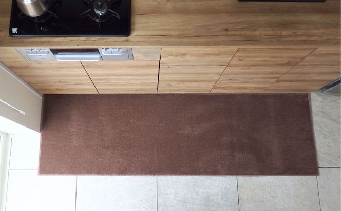 diw0420 北欧風キッチンマット ラグマットタイプ 65×270cm ノーマル型 ココア 抗菌防臭 SEK 織人しきもの屋工房