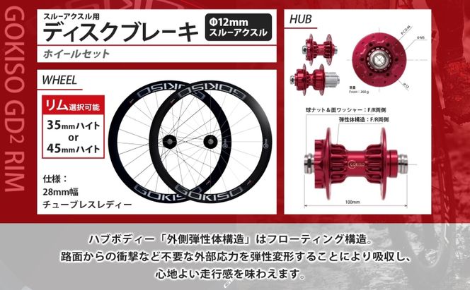  GOKISO スルーアクスル用ディスクブレーキホイールセット 自転車 ツール 部品 メンテナンス マウンテンサイクリング 自転車レース 趣味 ハブ タイヤ ライダー 自転車部品 技術 プロレーサー 近藤機械製作所 愛知県 蟹江町 