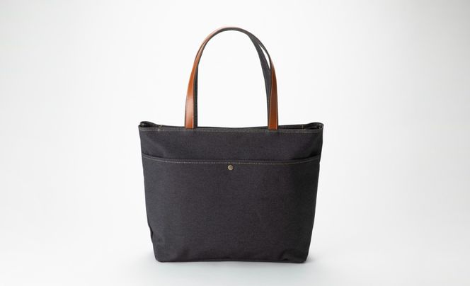 【J-250】ｋｉｉ工房　帆布かばん　ダブルハンドトート ＬＬサイズ 先染め黒【高島屋選定品】