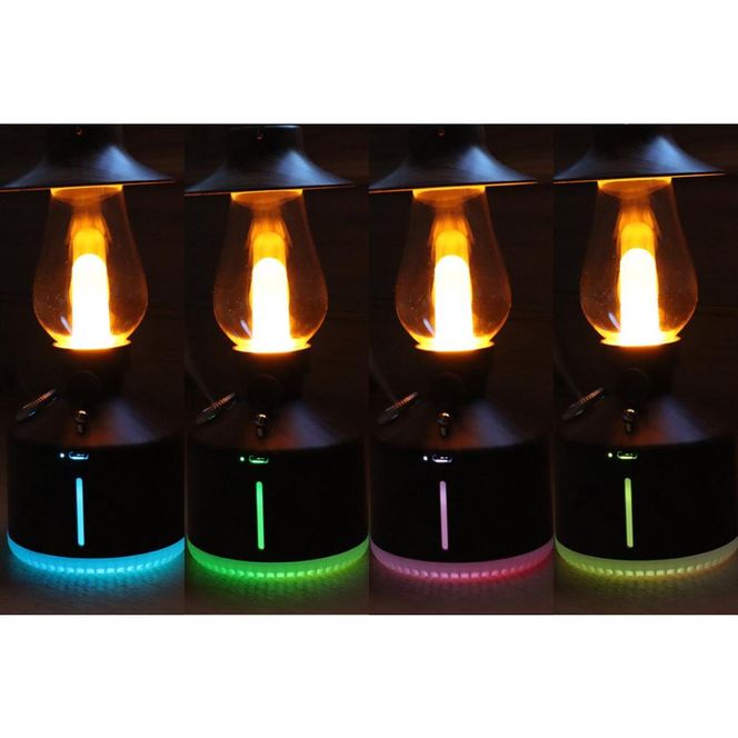 ランタン LED 加湿器 充電式 木目調 連続点灯50時間 照明 調光 LEDランタン アンティーク コードレス 小型 コンパクト アウトドア キャンプ アロマディフューザー ランタン・ミスト おしゃれ SunRuck SR-LAH010-DW