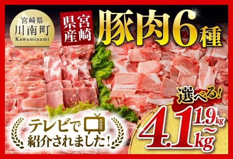 豚肉 テレビで紹介されました!※発送時期・グラムが選べる※宮崎県産 豚肉 6種 1.9kg〜4.1kg [ミヤチク 国産 九州産 BBQ 豚 ぶた 肉 ロース バラ とんかつ 焼肉 おうちごはん おうち時間] [D00634 C00624]
