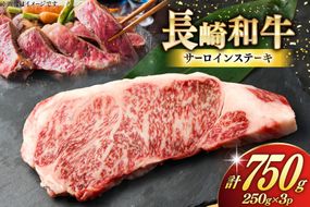 AK025 長崎和牛 サーロイン ステーキ 250g 3パック 計750g [ 牛肉 肉 和牛 ステーキ ロース サーロインステーキ BBQ バーベキュー 焼肉 アウトドア 長崎県 島原市 ]