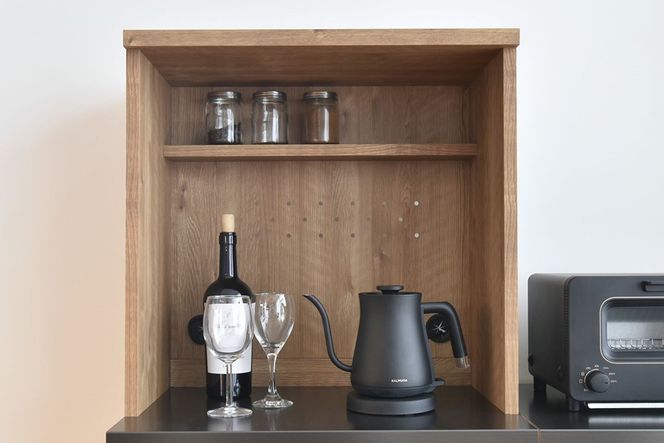 グラーデ 60 レンジボード ミドル NA【ナチュラル 完成品 特殊鋼板 ミドルタイプ 家電収納 省スペース 耐熱】(H062346)