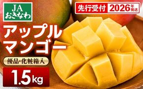 【化粧箱入】【先行受付・2026年発送】JAおきなわの産直アップルマンゴー 約1.5kg【優品】- 先行予約 沖縄 産地直送 南国フルーツ 旬の味覚 贈り物 ギフト オススメ 沖縄県 八重瀬町