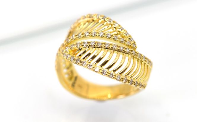 K18ダイヤフェザーツインリング0.4ct　R242 260-020