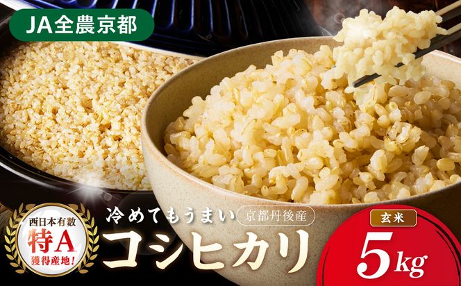 直売所直送「令和7年産　京丹後市産　コシヒカリ」　玄米5kg ふるさと納税 米 玄米 特A 検査1等米 国産 こめ ごはん 京都産 コシヒカリ 農家応援 生産者応援 送料無料　JA00081