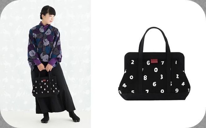 SOU・SOU×Y’SACCS トートガマ 中/O-SU-U｜京都 SOUSOU バッグ 人気ブランド［ テキスタイルデザイン 京都 ブランド コラボ トート 鞄 ソウソウ おしゃれ 人気 おすすめ シンプル 柄 旅行 おでかけ バッグ かばん プレゼント ギフト お取り寄せ 通販 送料無料 ふるさと納税 ］ 261009_A-RV015