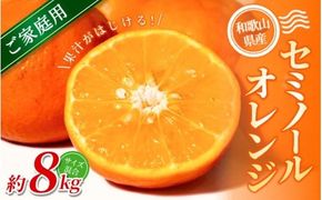 【ご家庭用】手選別 セミノールオレンジ 約8kg 和歌山県産 2S~2Lサイズ混合※2026年4月中旬～5月中旬頃に順次発送【mrmt050】
