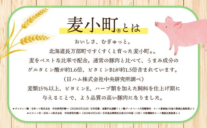 北海道長万部町産麦小町ロースしゃぶ　300ｇ×4パック【140002】