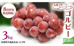 【 訳あり 】 ゴルビー 3kg 【2026年8月中旬発送開始】(茨城県共通返礼品：大子町) ぶどう 葡萄 ブドウ 果物 フルーツ 果実 ワケあり ご自宅用 ご家庭用 自分用