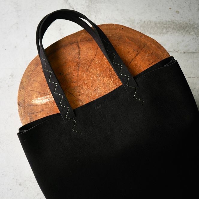 トートバッグ (ブラック) Ultrasuede (R)｜人工皮革 服飾雑貨 メンズ レディース 男女兼用 田村製作所 大阪府守口市 [2582]