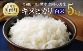 【令和6年産】黒木農園のお米「キヌヒカリ(白米)」5kg 【 米 お米 白米 国産 宮崎県産 きぬひかり おにぎり 】☆[D03219]