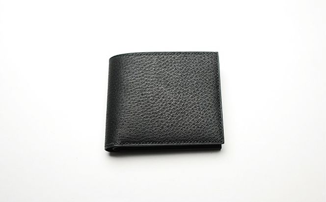 【GOMYO　LEATHER】猪革　手縫い二つ折り財布（黒） ファッション小物 