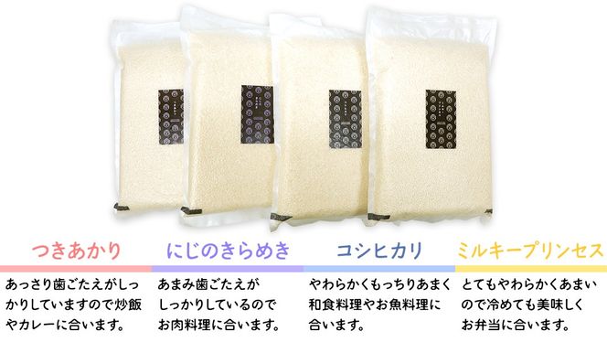 食べくらべ　精米 4種　真空 2700g ×４袋 令和7年産 米 お米 コメ 茨城県 新生活 応援 コシヒカリ ミルキープリンセス にじのきらめき つきあかり 食べ比べ　 [EX003ci]