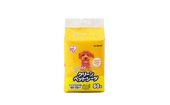 クリーンペットシーツ（ダブルワイド60枚×3パック）ES-N60DW アイリスオーヤマ 雑貨 日用品 安心 吸収力 おしっこ 吸収 抗菌 高吸収 ポリマー 逆戻り 臭い ワイドサイズ 動物 