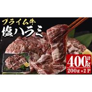  プライム牛 塩ハラミ(計400g) 小分け 牛肉 肉 ハラミ 牛はらみ 味付け 焼肉 塩 BBQ 冷凍 大分県 佐伯市【DH295】【(株)ネクサ】