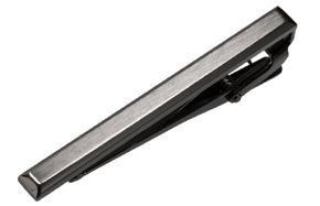 G2969 ４面カットネクタイピン ブラックシルバー