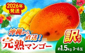 【先行予約 2026年発送 予約受付】訳あり 完熟マンゴー 約1.5kg (3～6玉入) マンゴー 沖縄 果物 フルーツ ギフト 沖縄市 / ちゃんぷる～市場 [BCAA001]