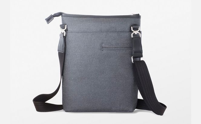 KEN COLLECTION デニムショルダーバッグ ( KC-2303 ) ストーンブラック / ショルダーバッグ デニム生地 防水効果 色落ち防止 PVCコーティング ポケット付き クラッチバッグ インナーバッグ シンプル 無地 メンズ レディース 黒 三宅