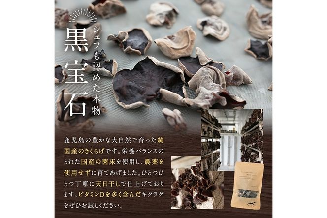 a769 国産乾燥きくらげ計120g(40g×3袋)【姶良のアグリM～】国産 きのこ キノコ 茸 野菜キクラゲ きくらげ 木耳 乾燥 天日干し 小分け 常温保存 セット 化粧箱 ギフト箱