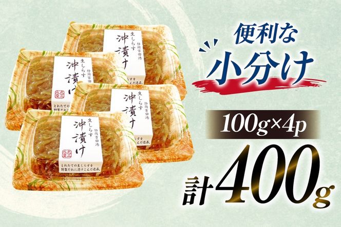 生しらす 沖漬け 計 400g [丸三水産 静岡県 吉田町 22424696] しらす シラス 小分け 冷凍 海鮮 ご飯のお供