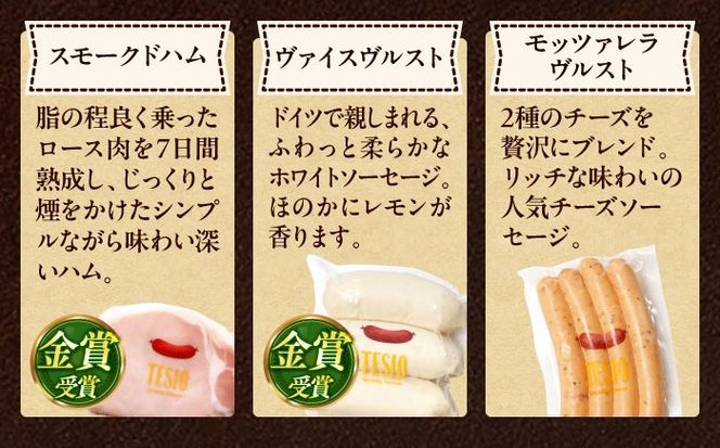 TESIOの自家製ハム＆ソーセージ 『感謝をカタチにBOX』 豚肉 ハム ソーセージ 小分け 真空パック 沖縄市 / TESIO[BCAD004]