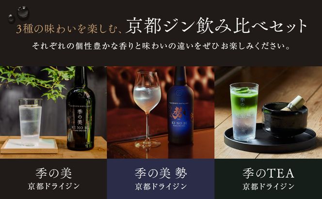 【京都蒸溜所】季の美 京都ドライジン 200ml 飲み比べ3種9本セット（季の美＆勢＆季のTEA） |プレミアム クラフトジン スピリッツ 人気セット［ 京都 お酒 ジン ドライジン スピリッツ 人気 おすすめ こだわり 蒸留 蒸留酒 蒸留所 ふるさと納税  飲み比べ セット ］ 261009_A-TC050