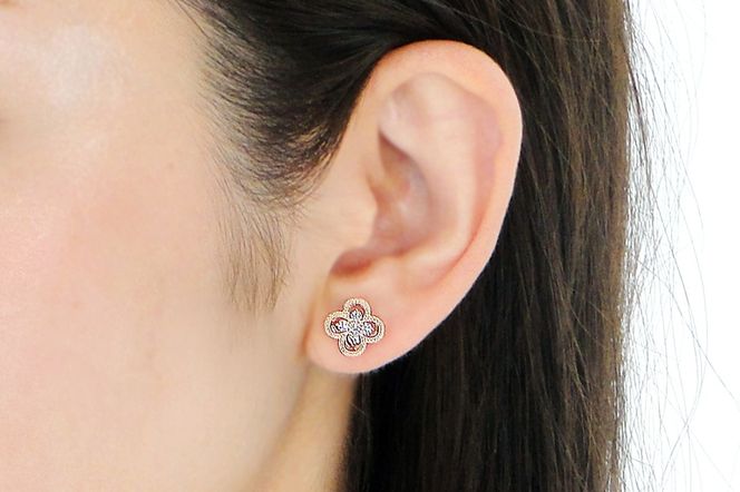 K18PG【0.26ct】ダイヤモンド クローバー ピアス CSP00048-18P SWAV086-c