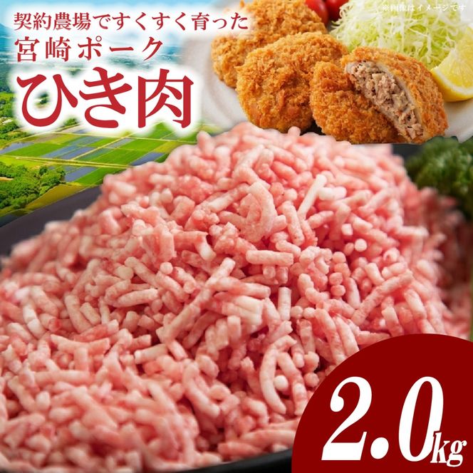 【産地直送・個包装】契約農場ですくすく育った宮崎ポークひき肉　2kg