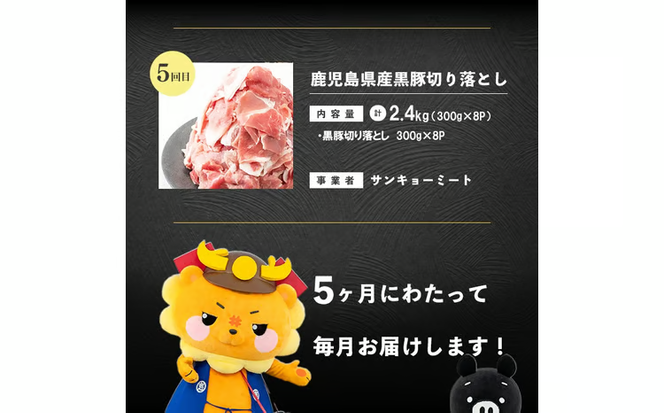 【定期便全5回】鹿児島県産 黒豚バラエティAコース！志布志うんまか定期便 t0064-003