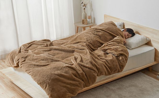 毛布 布団カバーにもなる毛布 シングル M-FC-SL ブラウン アイリスオーヤマ 掛布団カバー 洗える 洗濯 リバーシブル シープ調ボア ブランケット 暖かい 秋 冬 吸湿発熱 抗菌防臭 冬用寝具 