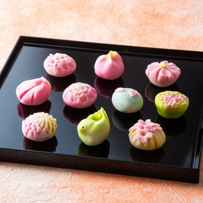 ＜定期便＞「夢菓子工房ことよ」季節の練り切り菓子 10個 【春篇・夏篇・秋篇・冬篇】【スイーツ】-[G858]