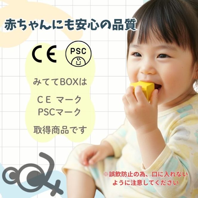 知育玩具 みててBOX ［150A07］ 積み木 円柱 四角 三角 星 シート お手本シート 背景シート ボックス 木 ブラインドボックス 触覚 形当てる チャレンジカード 積み上げ 創造力 学び わくわく 愛知県 小牧市 送料無料