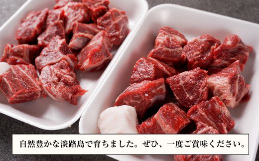 淡路牛 カレー・シチュー煮込み用 すね肉等 角切り肉　600ｇ