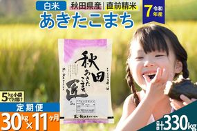 【白米】＜令和7年産＞ 《定期便11ヶ月》秋田県産 あきたこまち 匠 30kg (5kg×6袋)×11回 30キロ お米 |02_snk-011011s