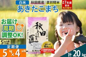 【白米】＜令和7年産 新米予約＞ 《定期便4ヶ月》秋田県産 あきたこまち 5kg (5kg×1袋)×4回 5キロ お米【お届け周期調整 隔月お届けも可】 新米|02_snk-010304s