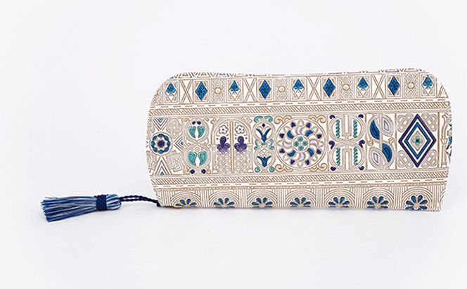 【文庫屋大関】メガネケース　アポロン＜ブルー＞【皮革工芸品】 ファッション小物 民芸品 