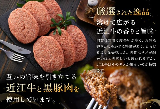 【溢れる肉汁で大人気！】近江牛と黒豚のハンバーグ【900ｇ（150ｇ×6個）】【AF01U】