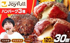 【福岡工場直送】ジョイフル ハンバーグ スペシャル 詰め合わせ 3種 30個セット 《築上町》【株式会社　ジョイフル】 [ABAA011]