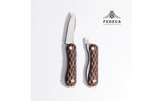 【FEDECA】折畳式料理ナイフSolo 名栗ブラウン 001109