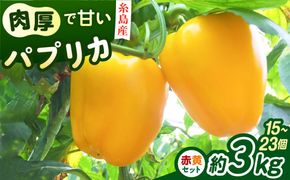 【先行受付】糸島産 肉厚 パプリカ 約3kg(15-23個)【2026年11月以降順次発送】福岡県 糸島市 / シーブ [AHC032] 野菜 やさい パプリカ ピーマン 肉厚 生 ピクルス マリネ 肉詰め