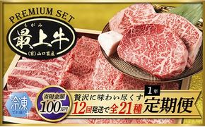 【冷凍】【12回発送で全21種】特選最上牛1年定期便