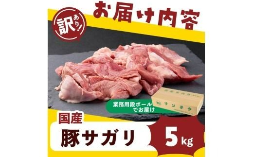 【訳あり・業務用】希少部位！！国産豚サガリ(計5kg) a7-026
