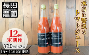 【個数限定】毎日の習慣に!トマト100％贅沢なトマトジュース 12回定期便（1月～12月毎月お届け） 無塩 無添加 濃厚 リコピン 野菜ジュース 飲むトマト 生食用トマト使用 トマトスカッシュ レッドアイ スープ 煮込み料理 調味料 H004-216