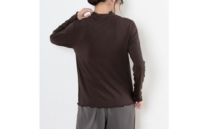 レディースハイネックカットソー 長袖 ブラウン M 312011_CS001VC02